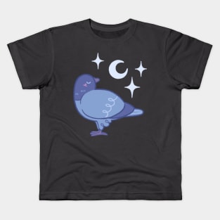 Cute Sleepy Pigeon Kids T-Shirt